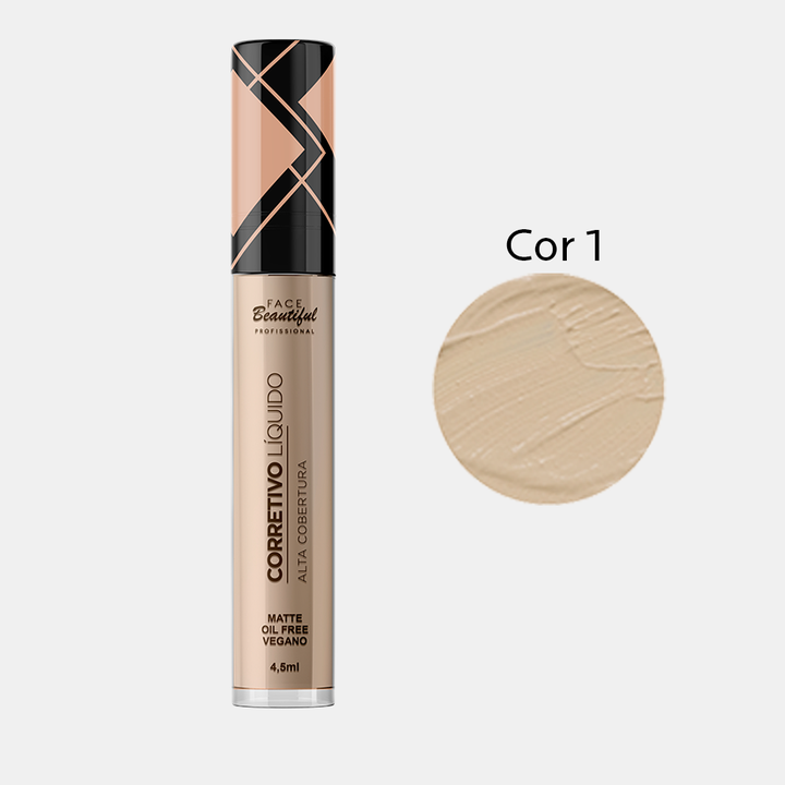 Corretivo Líquido Alta Cobertura Face Beautiful 4,5ml