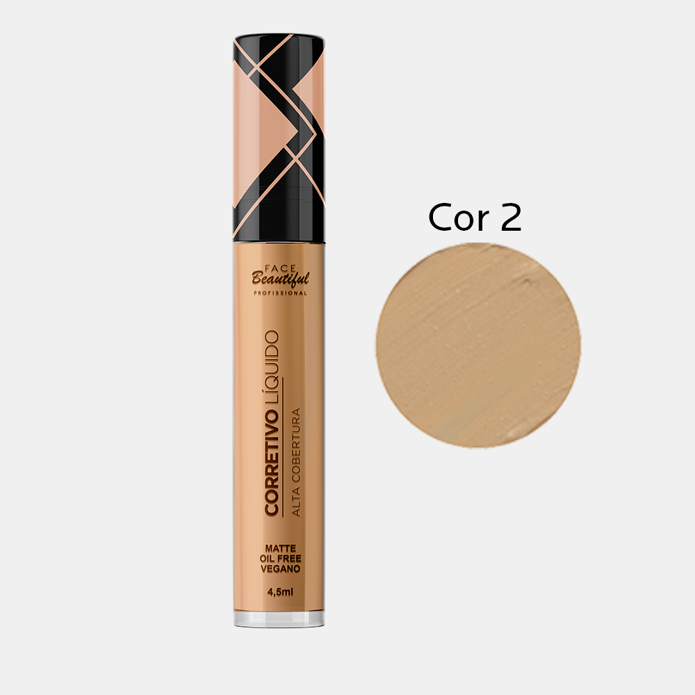 Corretivo Líquido Alta Cobertura Face Beautiful 4,5ml