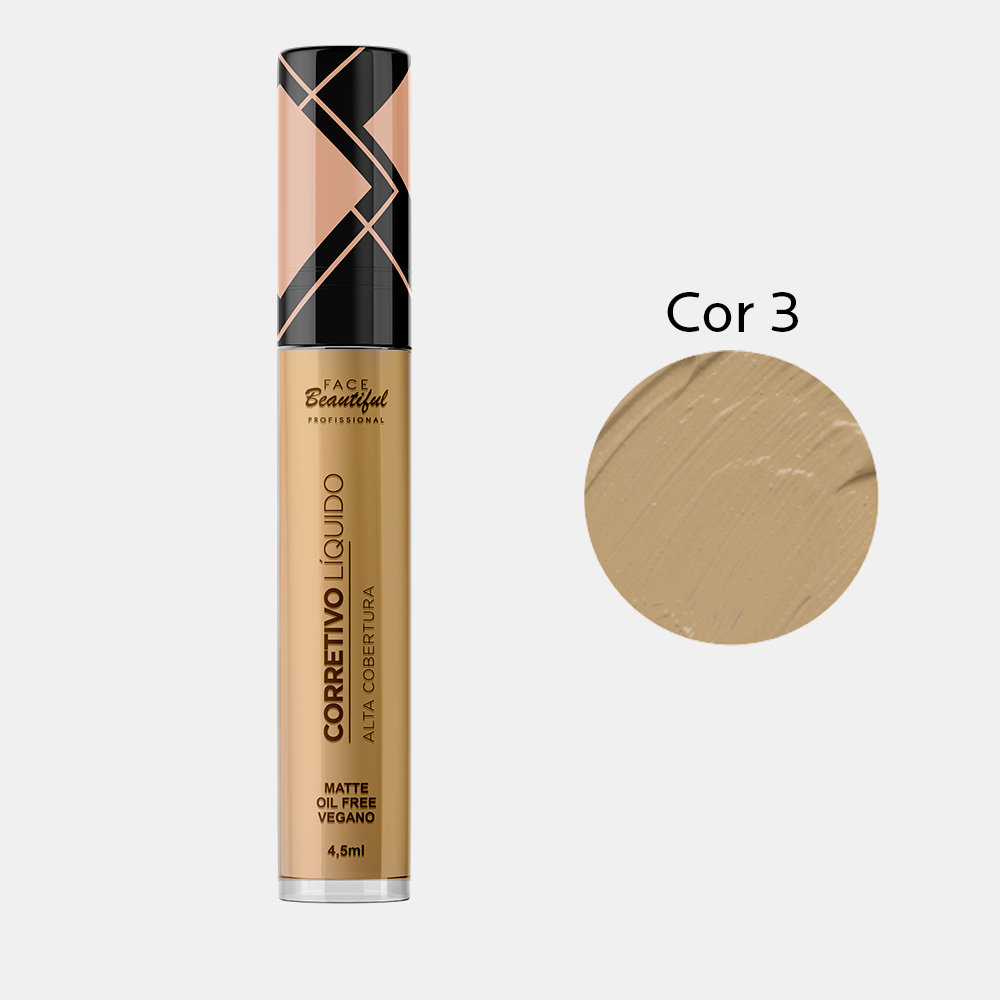Corretivo Líquido Alta Cobertura Face Beautiful 4,5ml