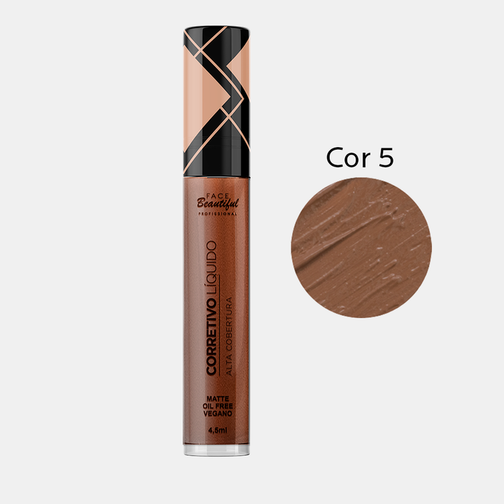 Corretivo Líquido Alta Cobertura Face Beautiful 4,5ml