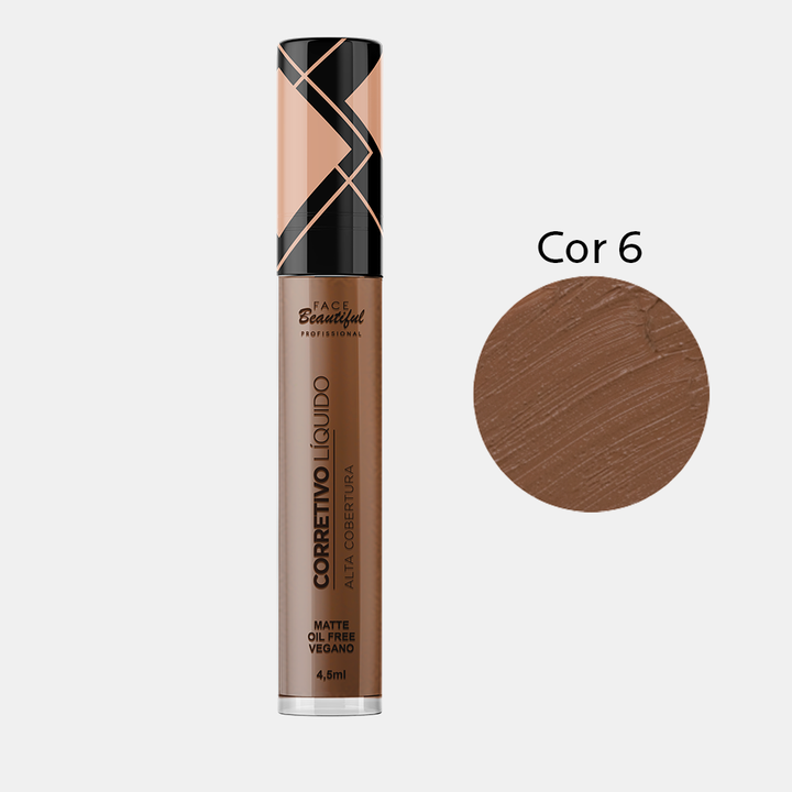 Corretivo Líquido Alta Cobertura Face Beautiful 4,5ml