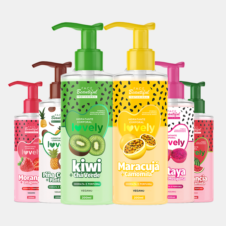 Hidratante Corporal Lovely 200ml – hidratante corporal com ativos, Kiwi + Chá Verde