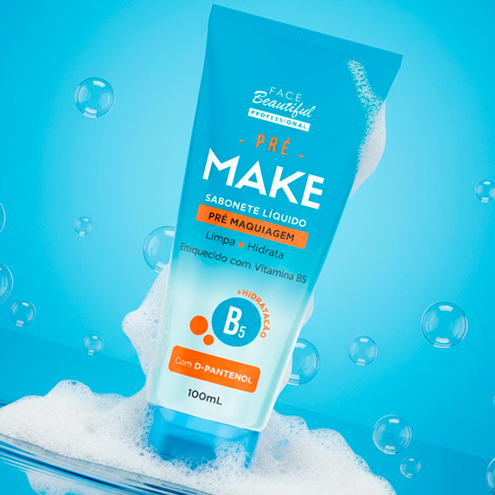 Sabonete Líquido Pré e Pós Make Face Beautiful Bisnaga 100ml