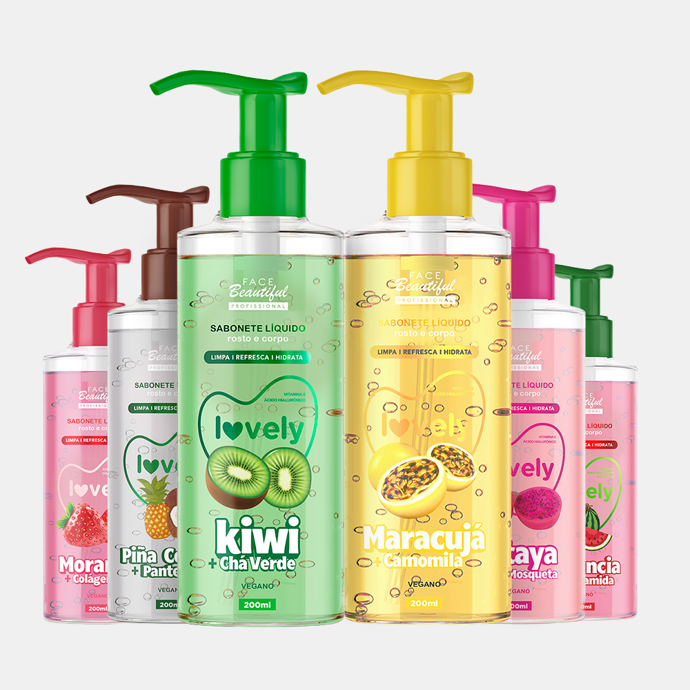 Sabonete Líquido Lovely 200ml – sabonete líquido facial pré e pós make, Maracujá