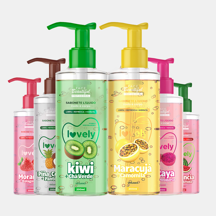 Sabonete Líquido Lovely 200ml – sabonete líquido facial pré e pós make, Maracujá