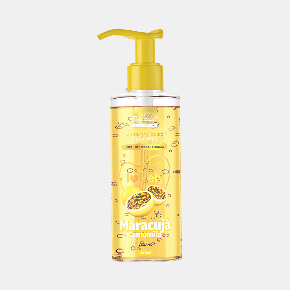 Sabonete Líquido Lovely 200ml – sabonete líquido facial pré e pós make, Pitaya + Rosa Mosqueta