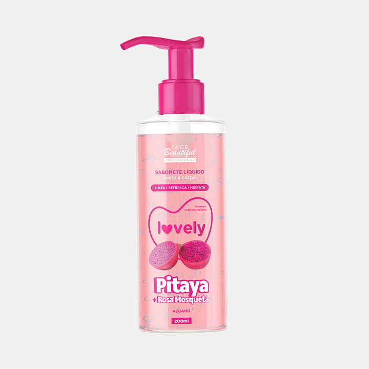 Sabonete Líquido Lovely 200ml – sabonete líquido facial pré e pós make, Kiwi + Chá Verde