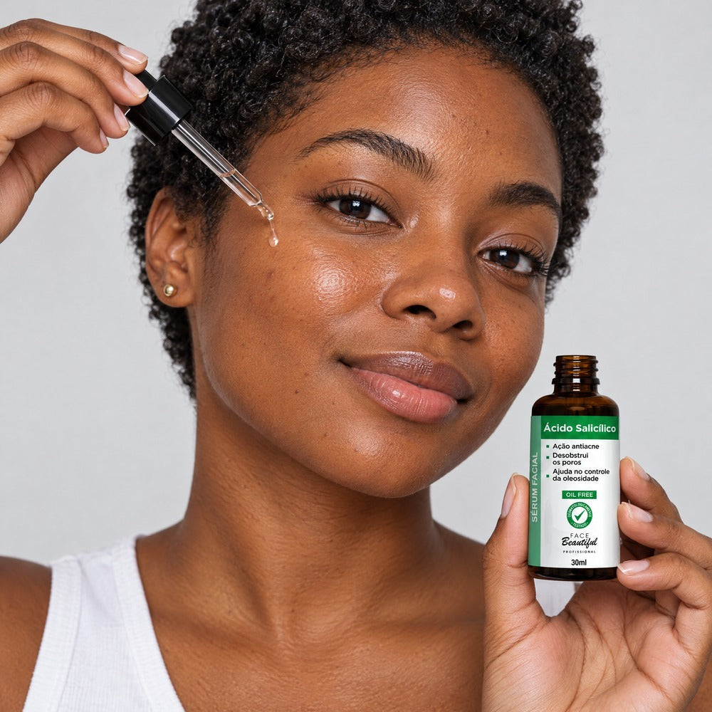 Sérum Facial Face Beautiful Professional 30ml – Ácido Salicílico, aplicação na pele
