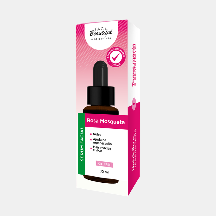 Sérum Facial Face Beautiful Professional 30ml – Rosa Mosqueta, embalagem