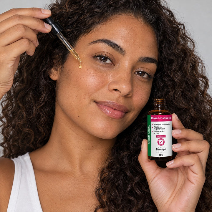 Sérum Facial Face Beautiful Professional 30ml – Rosa Mosqueta, aplicação na pele