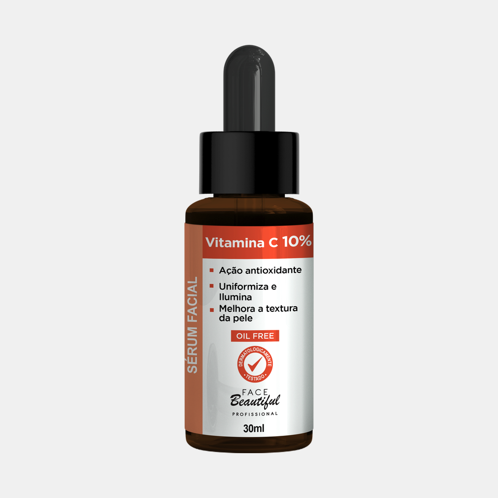 Sérum Facial Face Beautiful Professional 30ml – Vitamina C 10%, frasco 30ml